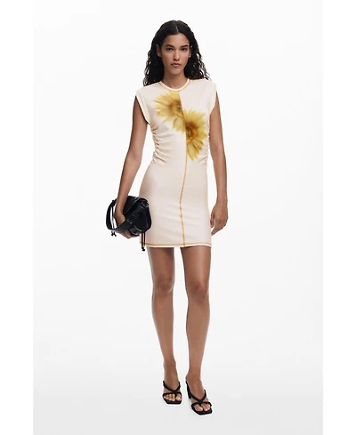 Desigual Women's Short sunflower lyocell dress