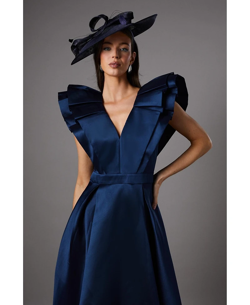 Coast Women's Frill Sleeve V-Neck Midi Dress