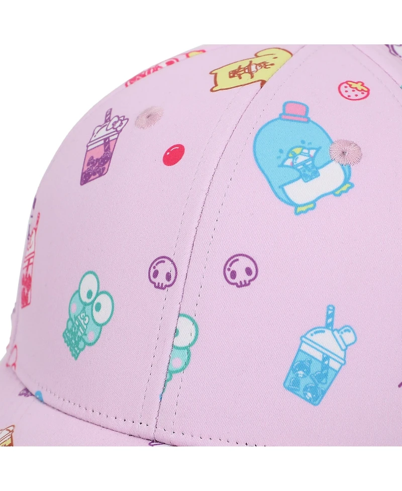 Hello Kitty And Friends Aop Drinks Sublimation On Poly B2 Structured Ball Cap Traditional Adjustable