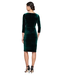 Alex Evenings Women's Velvet 3/4-Sleeve Sheath Dress