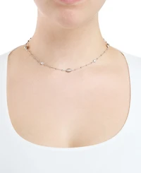 Macy's Cubic Zirconia Beaded Necklace (0.40 ct. t.w.) in Sterling Silver