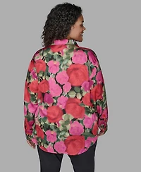 Karl Lagerfeld Paris Plus Floral Print Long Sleeve Top