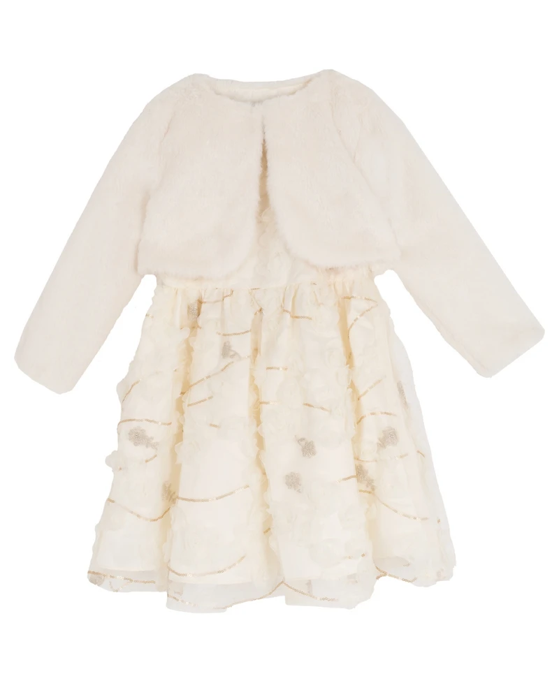 Rare Editions Girls 2T-6X 2-Piece Bolero and Round Neck Dress Set