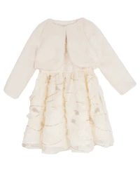 Rare Editions Girls 2T-6X 2-Piece Bolero and Round Neck Dress Set