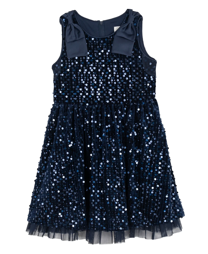 Rare Editions Girls 2T-6X Sequined Sleeveless Dress