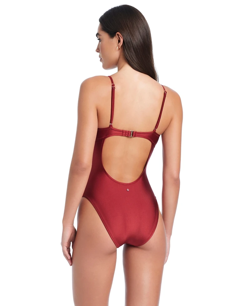 Red Carter Pearls Of Wisdom Tank One-Piece Swimsuit