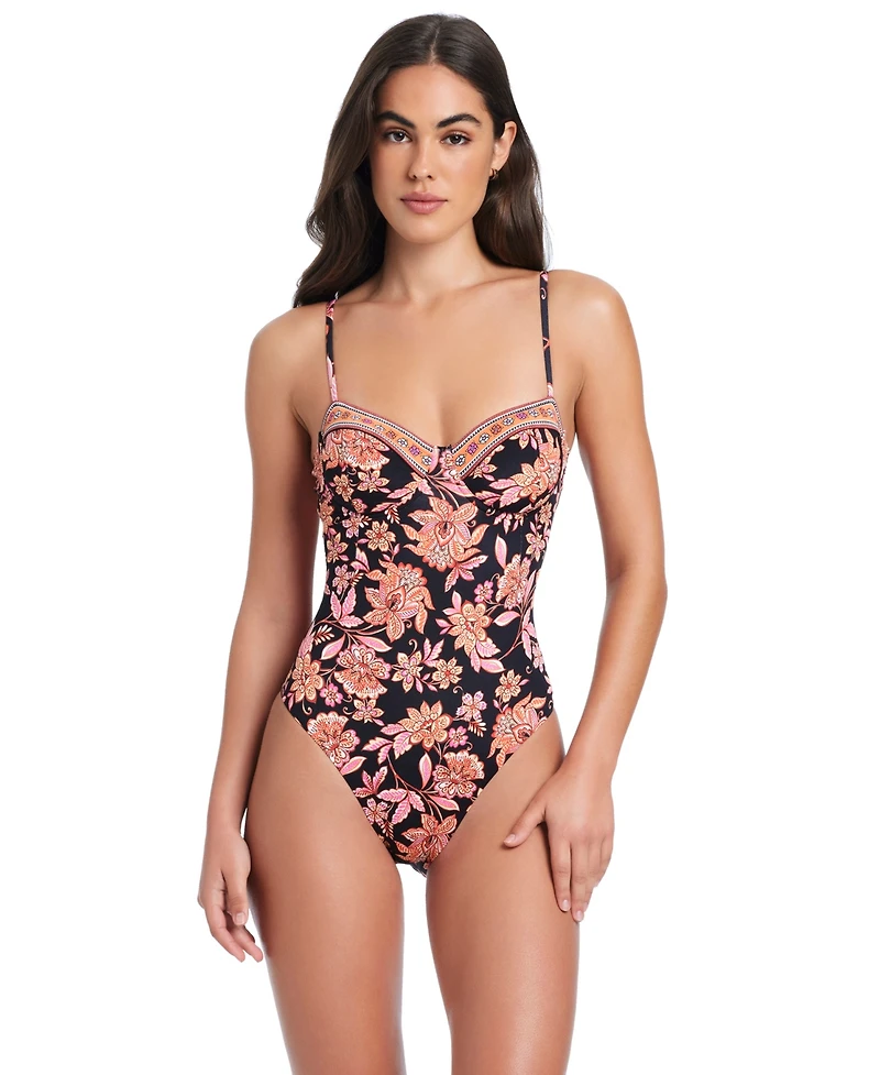 Red Carter Dj Vu Underwire One-Piece Swimsuit