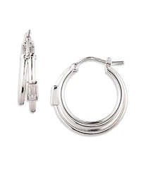 Lauren Ralph Lauren Split Cubic Zirconia Hoop Sterling Silver Earrings