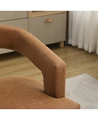 Jujabu 25.79" Wide Modern Barrel Open Back Upholstered Accent Chair with Solid Wood Legs