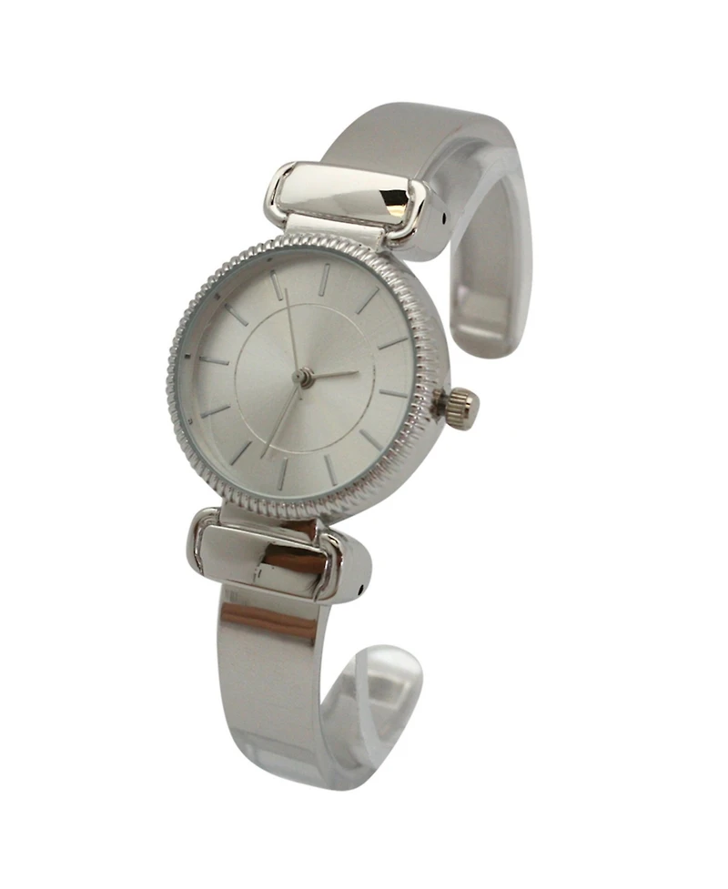 Silver Simple Metallic Bangle Watch