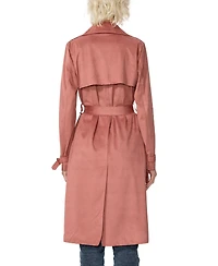 kimi + kai Women's Long Faux Suede Trench Coat