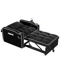 Maison Boucle 3-in-1 Convertible Sleeper Chair Bed, Pull-Out Recliner Sofa with Usb Type-c Port, Phone Mount & Cup Holder for Small Spaces-Maison Bouc