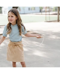 Hope & Henry Baby Girls Puff Sleeve Ruffle Edge Sweater