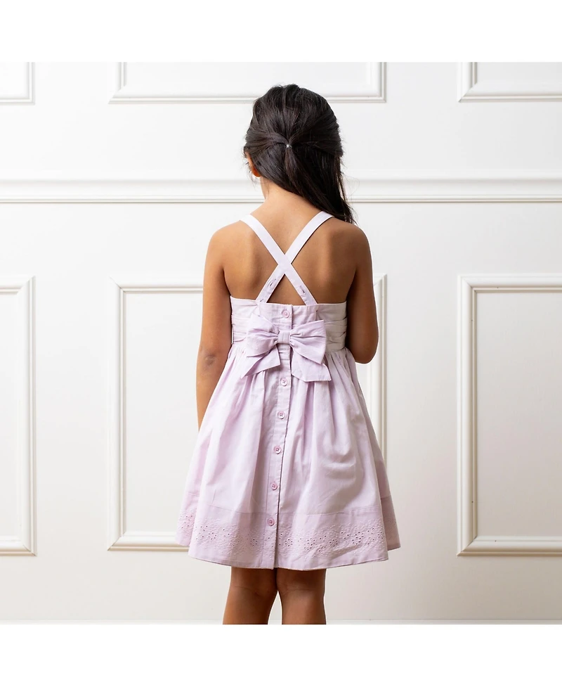 Hope & Henry Baby Girls Heirloom Organic Sleeveless Special Occasion Sundress with Bow Back Detail and Embroidery