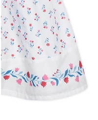 Hope & Henry Little Girls Sleeveless Bow Strap Border Hem Sundress