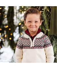 Hope & Henry Baby Boys Long Sleeve Half Zip Raglan Ski Sweater
