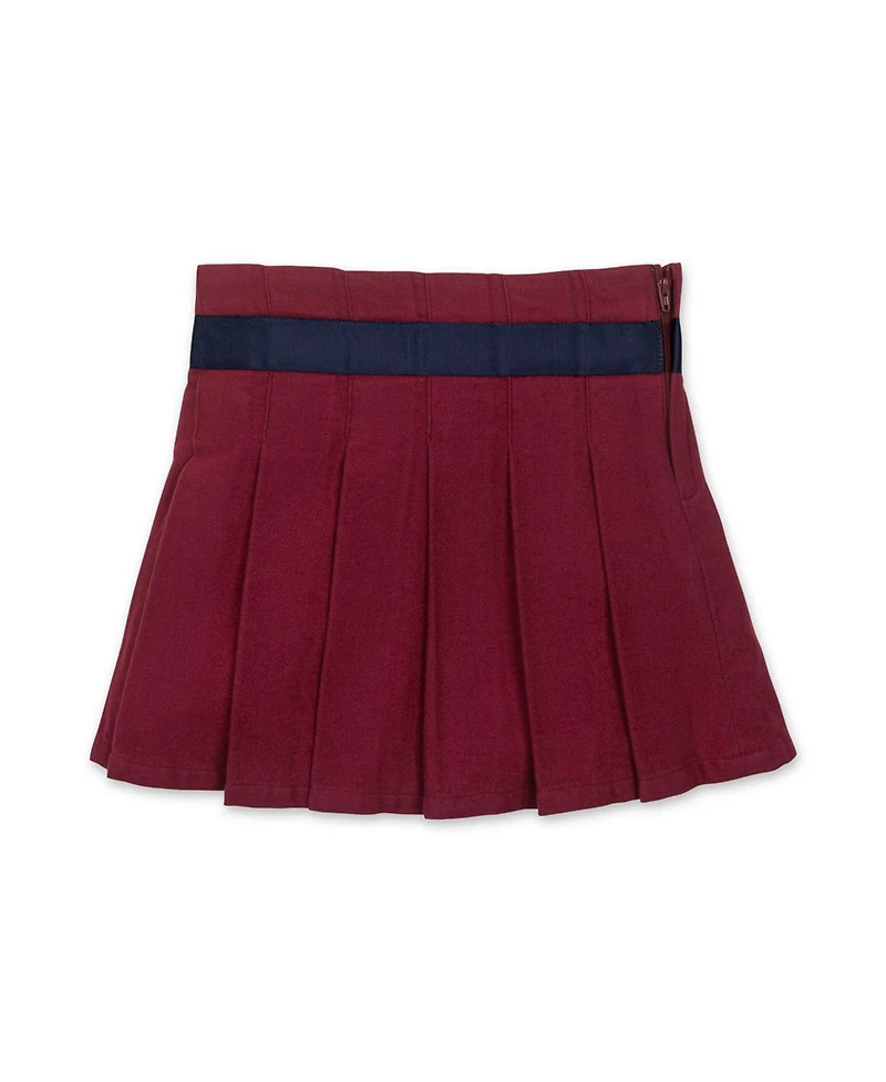 Hope & Henry Little and Big Girls' Organic Brushed Cotton Pleated Skirt with Bow