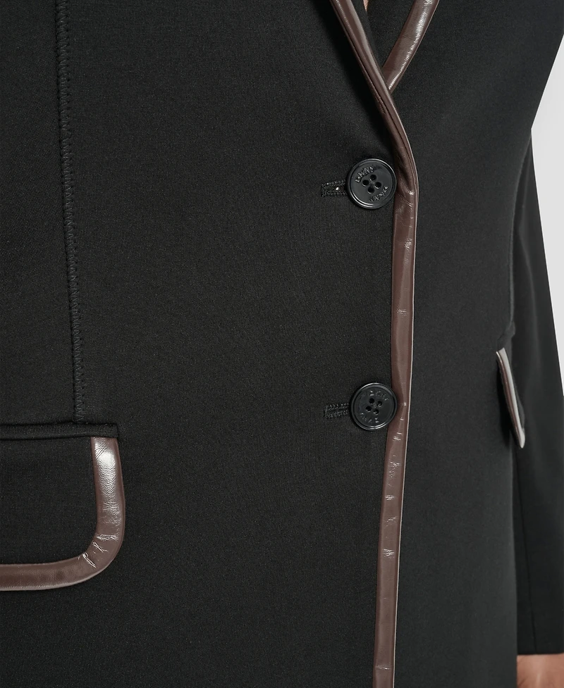 Dkny Plus Notch Collar Long Sleeve Jacket