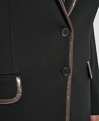 Dkny Plus Notch Collar Long Sleeve Jacket