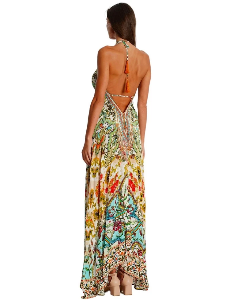 La Moda Clothing Women's Maxi Agatha halterneck Dress