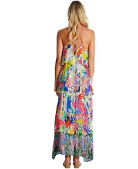 La Moda Clothing Women's Flowing Tiered Skirt Maxi Dress