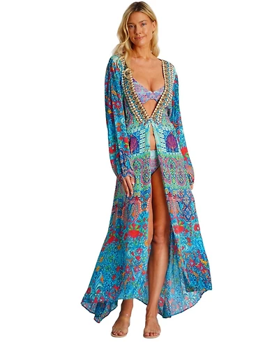 La Moda Clothing Women's Rossie Maxi Belted Wrap Cover Up Dress