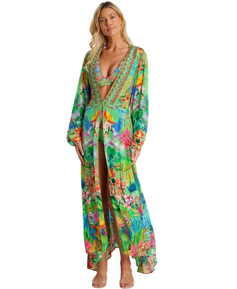 La Moda Clothing Women's Rossie Maxi Belted Wrap Cover Up Dress