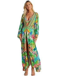La Moda Clothing Women's Rossie Maxi Belted Wrap Cover Up Dress