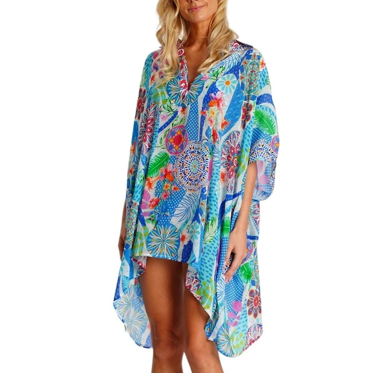 La Moda Clothing Women's Short Asymmetrical Kaftan Dress