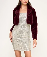 Bcx Juniors' Cropped Faux Fur Jacket