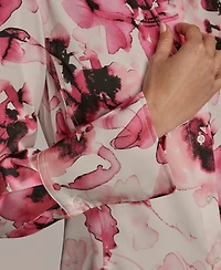 Donna Karan New York Women's Floral Print Long Sleeve Top