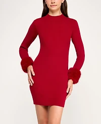 Bcx Juniors' Long Sleeve Mock Neck Slim Sweater Dress