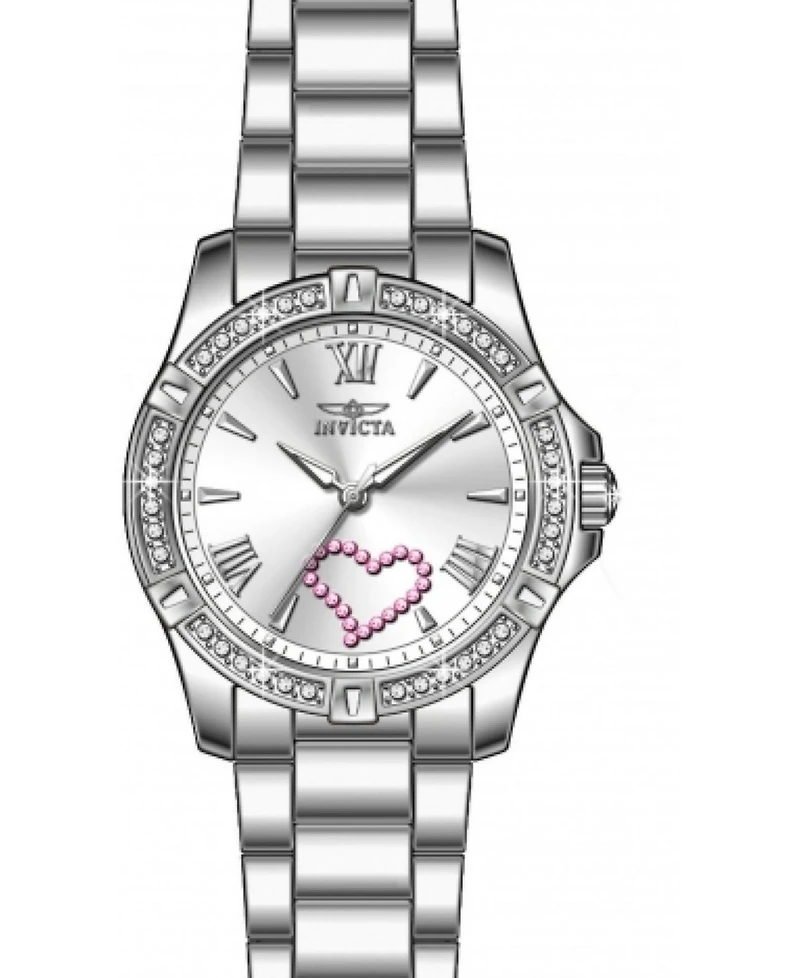 Invicta Women's 49842 Angel Quartz 3 Hand Silver Dial Watch