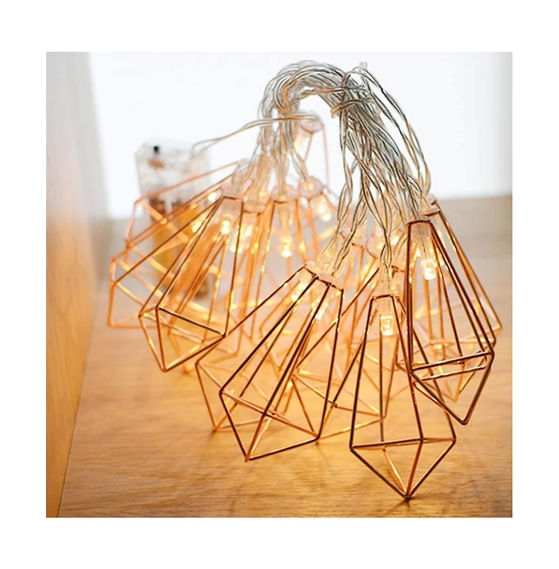 Twinkle Star Led Diamond String Lights Battery Operated Geometric Lamps Decor
