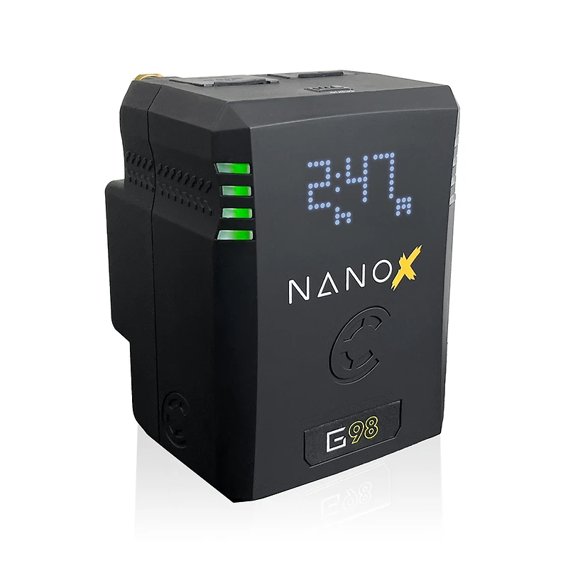 Core Swx Nanox Micro 98 98Wh 14.8V 6600mAh Smart Gold Mount Battery, 4-Pack with Gp-X4A Quad Charger