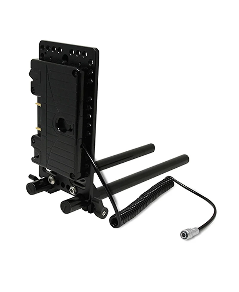 Core Swx 15mm Rail Mount Cheese Plate with 3-Stud Battery Plate and 10" 2-Pin Coil Cable for Blackmagic Pocket 4K & 6K