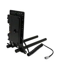 Core Swx 15mm Rail Mount Cheese Plate with 3-Stud Battery Plate and 10" 2-Pin Coil Cable for Blackmagic Pocket 4K & 6K
