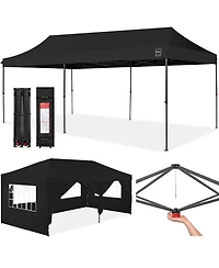 Best Choice Products 10x20ft Party Tent Pop Up Canopy Easy Setup w/ 1-Button Setup, Wheeled Case, 4 Weight Bags