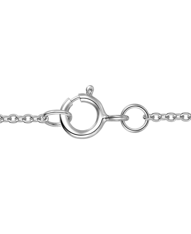 Macy's Lab-Grown Sapphire Pendant Necklace (1-1/5 ct. t.w.) in Sterling Silver