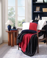 Tommy Hilfiger Iconic Flag Sherpa Throw Blanket, 70" x 50"