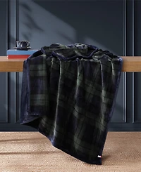 Tommy Hilfiger Printed Plush Plaid Throw Blanket, 70" x 50"