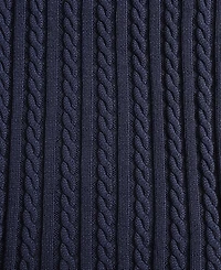 Tommy Hilfiger Solid Cotton Cable Knit Throw Blanket, 70" x 50"