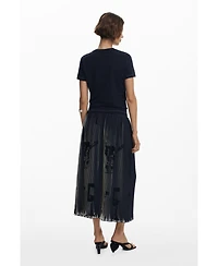 Desigual Women's Newspaper texture midi skirt