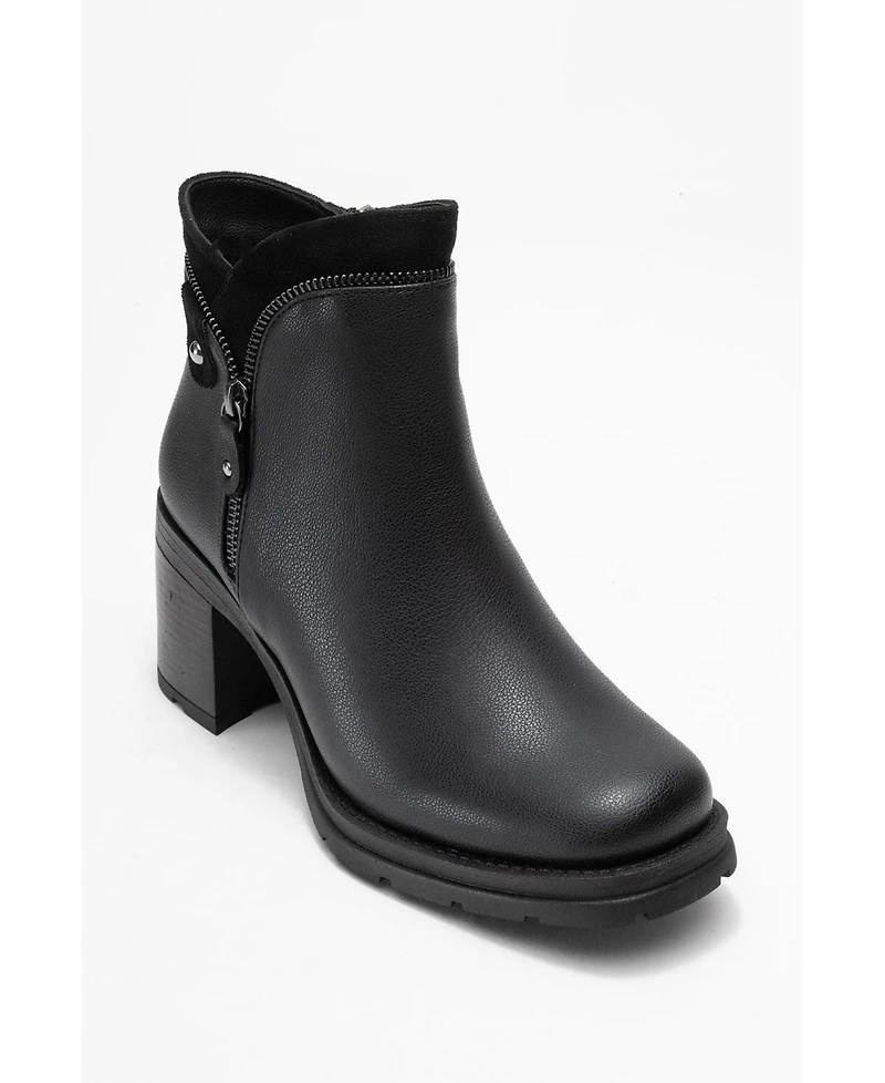 Prologue Shoes Parly Zip Block Heel Boot (Women)