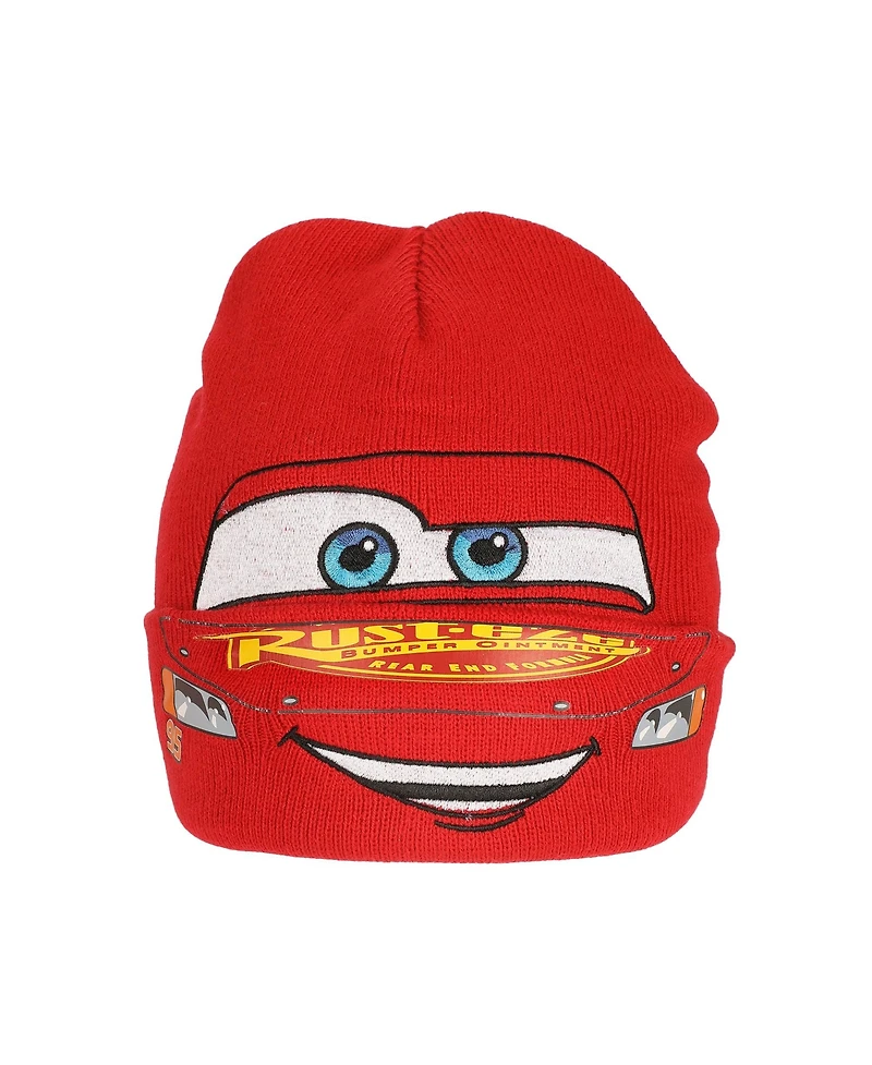 Cars Men's Lightning Mcqueen Face Cuff Beanie