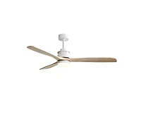 Sofucor 60-inch Modern Minimalist Style White 3-Blade Ceiling Fan with Led Light, Remote Control and Timing Function