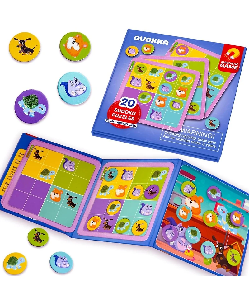 Quokka 20 Pcs Sudoku Magnetic Puzzle Book for Kids 2-4 Ages