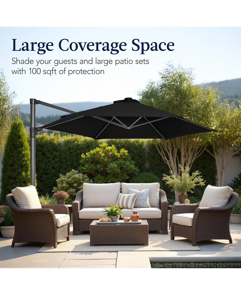 Best Choice Products 10ft 360° Rotating Cantilever Offset Hanging Patio Umbrella
