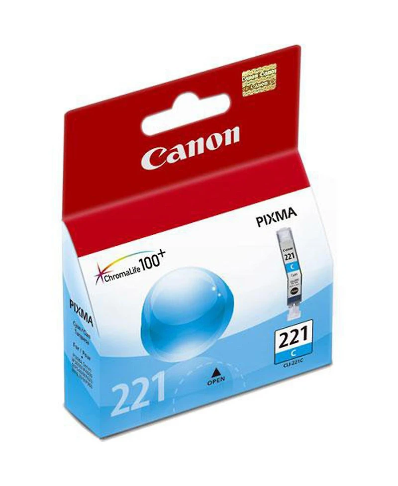 Canon 2 Pack Cli-221C Cyan Color Ink Tank for Select Pixma iP, Mp, Mx Series Printers