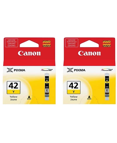 Canon Cli-42 Yellow Ink Cartridge for Pixma Pro-100 Inkjet Printer, 2-Pack